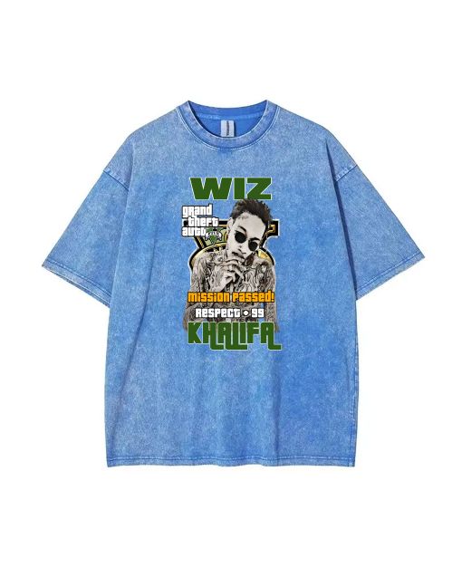 Wiz () Mineral Wash T-Shirt - Unisex Casual Beach Shirt for Teens | Cool & Classic Summer T-Shirt | Perfect for School & Holidays - Limited Stock!