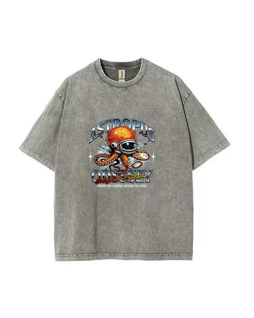 Astropus Space Unisex Teen T-Shirt - Summer Casual Wear for School & Weekends | Perfect Birthday & Holiday Gift | Men's Flannel & Oversized Style