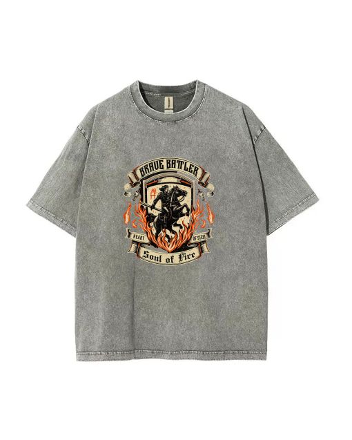 Brave Battler Teen T-Shirt - Casual Summer Wear for School & Weekends | Unisex Flannel & Oversized Style | Ideal Birthday & Holiday Gift for Men