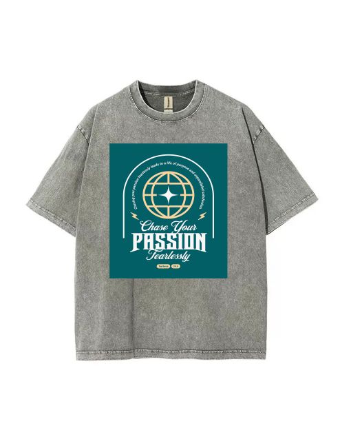 Chase Your Passion Fearlessly Mineral Wash T-Shirt: Unisex Beach & Casual Wear, Cool & Classic Tee for Teens - Perfect Gift for Summer & Holidays!