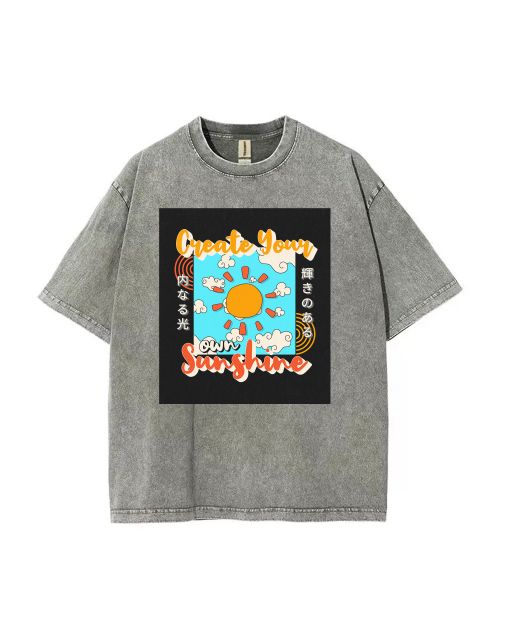 Embrace the Sun with Our Create Your Sunshine Mineral Wash T-Shirt - Perfect for Teens and Summer Fun - Available in Unisex Sizes