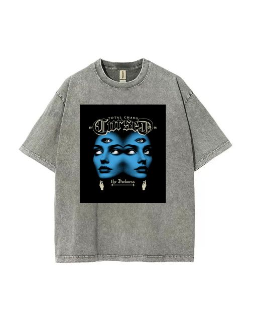 Cursed Mineral Wash T-Shirt - Cool Beach Shirt for Unisex Teens | Classic and Versatile | Perfect for Casual Wear, School, and Summer Holidays