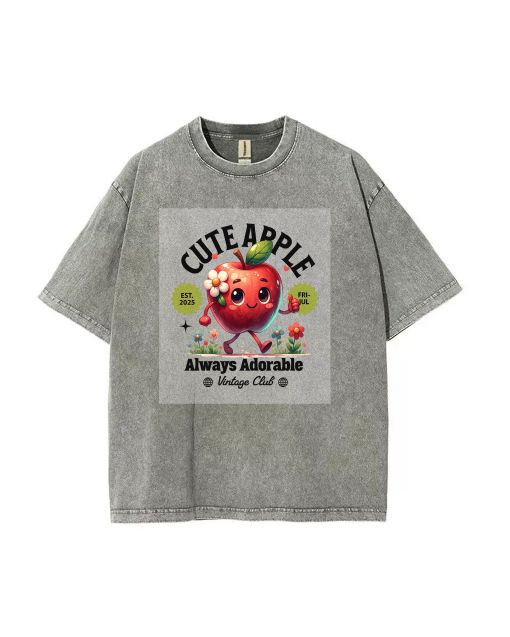 Cute Apple Unisex Teen T-Shirt - Perfect Summer Casual Wear for School & Weekends | Ideal Birthday & Holiday Gift | Men's Flannel & Oversized Style