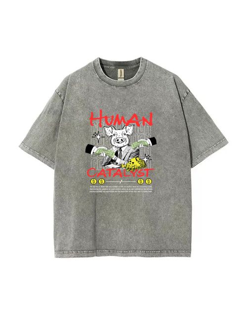 Human Catalyst Teen T-Shirt - Casual Summer School & Weekend Wear | Gift for Birthdays & Holidays | Men's Oversized Flannel Style