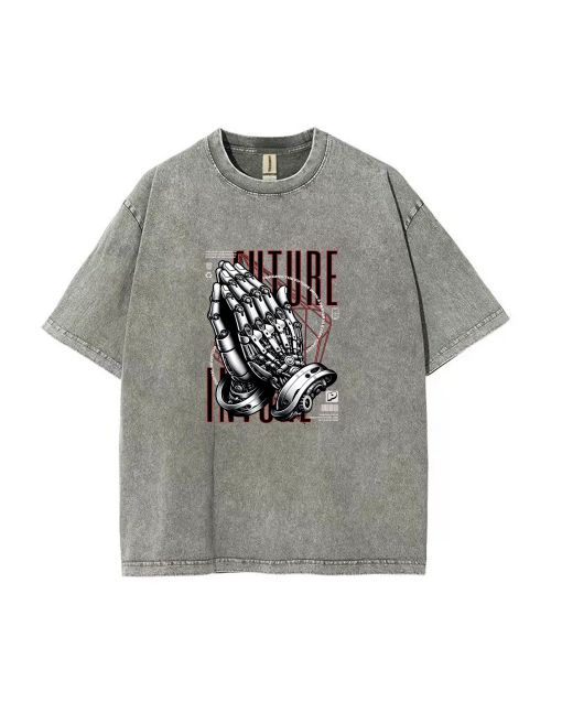 Robot Graphic Unisex Teen T-Shirt - Summer Casual School & Weekend Wear | Birthday & Holiday Gift - Men's Flannel Oversized Style