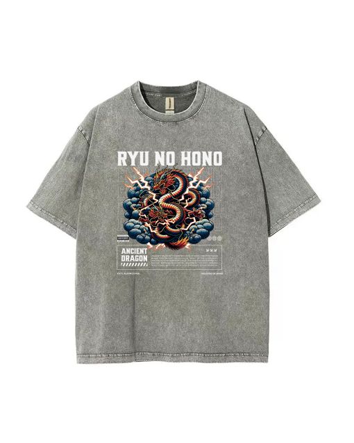 Ryu No Hono Template Design Unisex Teen T-Shirt - Summer Casual for School & Weekends | Birthday & Holiday | Men's Flannel & Oversized Style