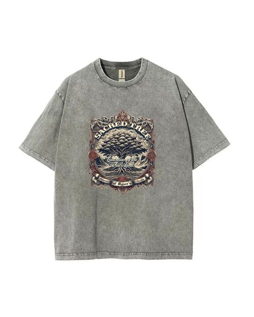 Sacred Tree Unisex Teen T-Shirt - Summer Casual Wear for School & Weekends - Birthday & Holiday Gift - Men's Flannel & Oversized Style