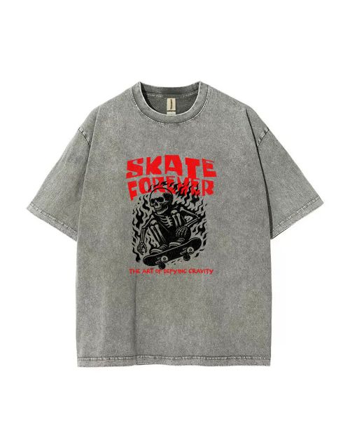 Skate Forever Unisex Teen T-Shirt - Summer Casual for School & Weekends | Birthday & Holiday Gift | Men's Flannel & Oversized Style