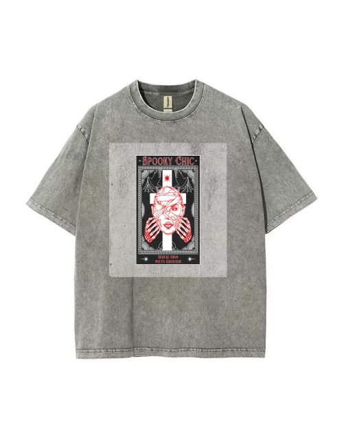 Spooky Chic Red Unisex Teen T-Shirt - Casual Summer School & Weekend Wear | Birthday & Holiday Gift | Men's Flannel & Oversized Style