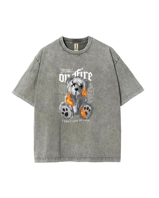 Teddy Bear-99 Mineral Wash T-Shirt: Unisex Beach Shirt for Cool Summer Style - Classic and Comfy T-Shirt for Teens - Ideal Gift Option!