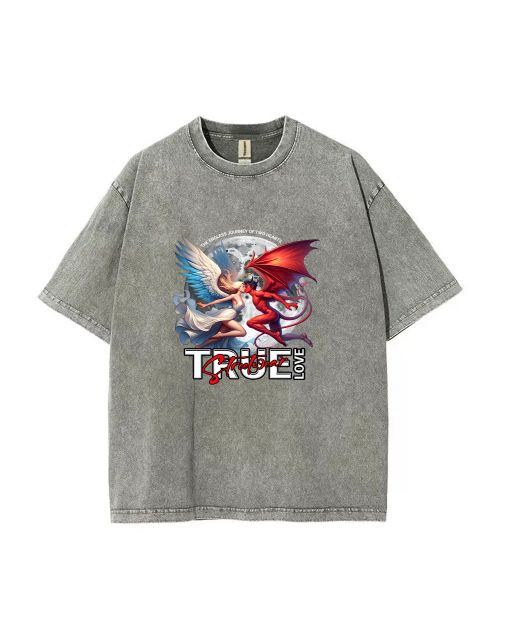 "True Love Unisex Teen T-Shirt - Summer Casual School & Weekend Wear | Gift for Birthdays & Holidays | Men's Flannel & Oversized Style"