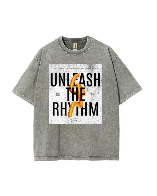 Unleash The Rhythm Mineral Wash T-Shirt - Cool Beach Shirt for Teens | Classic Tee for Casual Wear, School, Summer, Holidays - Available Now!