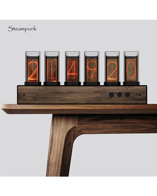 Modern Steampunk Nixie Tube Clock – Exquisite Table Desk Decor, Perfect Christmas Gift & Home Decoration, Unique Electronic Glow Clock for Living Room