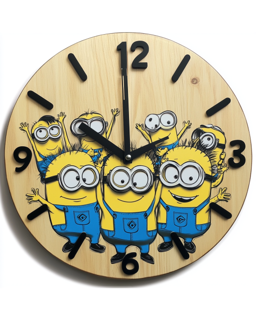 Custom Minions, Wooden Wall Clock for Home Decor in Living Room, Kitchen and Kid Decorations Gifts