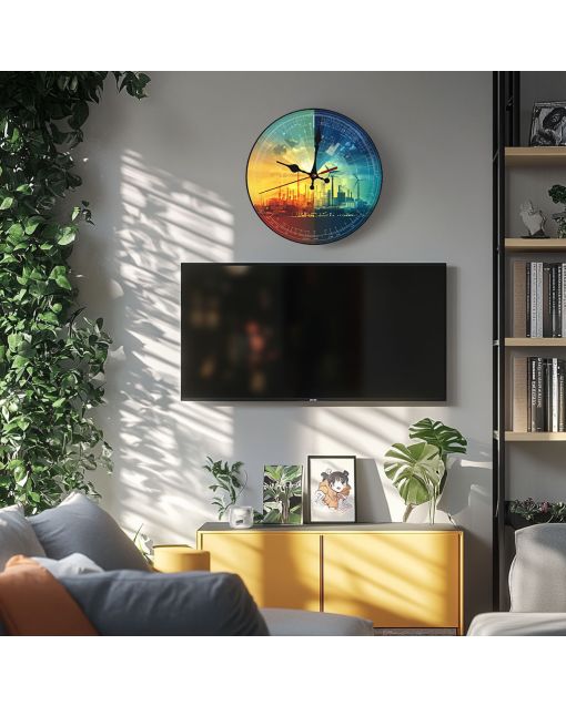 Custom Renewable energy usage chart, Wooden Wall Clock for Home Decor in Living Room, Kitchen and Kid Decorations Gifts