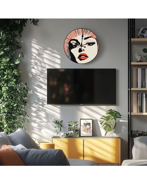 Custom Retro alarm face, Wooden Wall Clock for Home Decor in Living Room, Kitchen and Kid Decorations Gifts