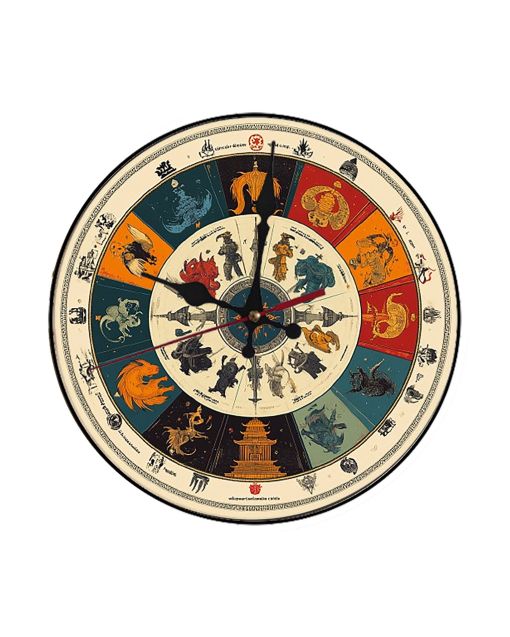 Custom Guardian beasts in protective, Wooden Wall Clock for Home Decor Living Room, Kitchen and Kid Decorations Gifts