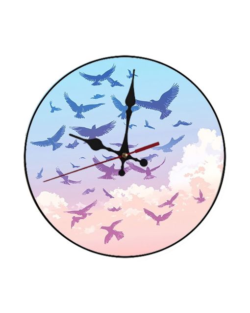 Custom A flock of birds soaring, Wooden Wall Clock for Home Decor in Living Room, Kitchen and Kid Decorations Gifts