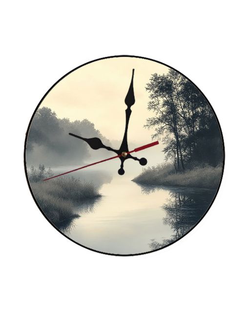 Custom A river winding through a foggy landscape, Wooden Wall Clock for Home Decor in Living Room, Kitchen and Kid Decorations Gifts