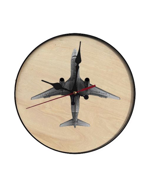 Custom Aerodynamic flow visualization, aircraft silhouette, Wooden Wall Clock for Home Decor in Living Room, Kitchen and Kid Decorations Gifts