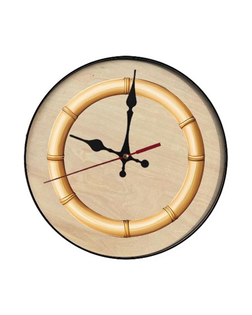 Custom Bamboo cross section, Wooden Wall Clock for Home Decor in Living Room, Kitchen and Kid Decorations Gifts