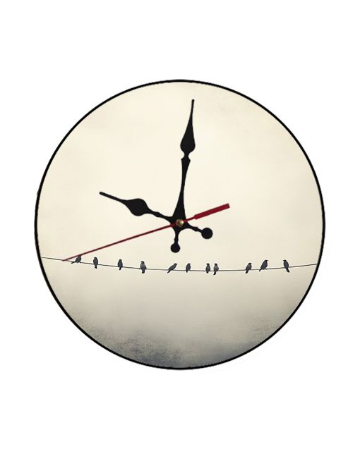 Custom Birds sitting on a wire, Wooden Wall Clock for Home Decor in Living Room, Kitchen and Kid Decorations Gifts