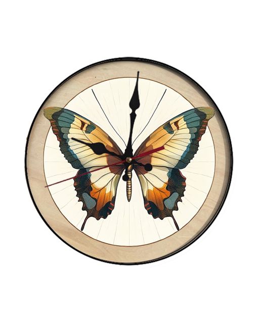 Custom Butterfly wing, Wooden Wall Clock for Home Decor in Living Room, Kitchen and Kid Decorations Gifts