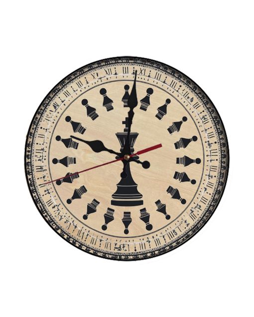 Custom Chess clock mandala, Wooden Wall Clock for Home Decor in Living Room, Kitchen and Kid Decorations Gifts