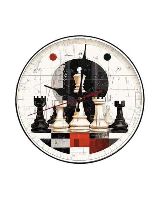 Custom Chess master's strategy map, Wooden Wall Clock for Home Decor in Living Room, Kitchen and Kid Decorations Gifts