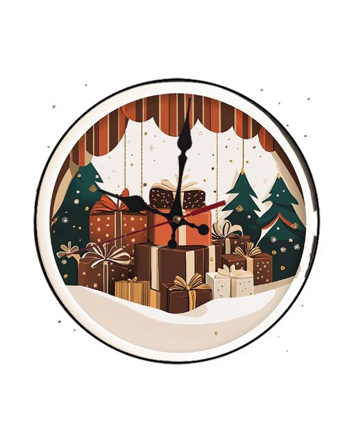 Custom Chocolate box christmas window display, Wooden Wall Clock for Home Decor in Living Room, Kitchen and Kid Decorations Gifts