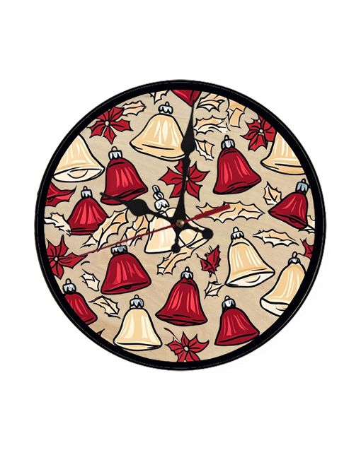 Custom Christmas bells, Wooden Wall Clock for Home Decor in Living Room, Kitchen and Kid Decorations Gifts