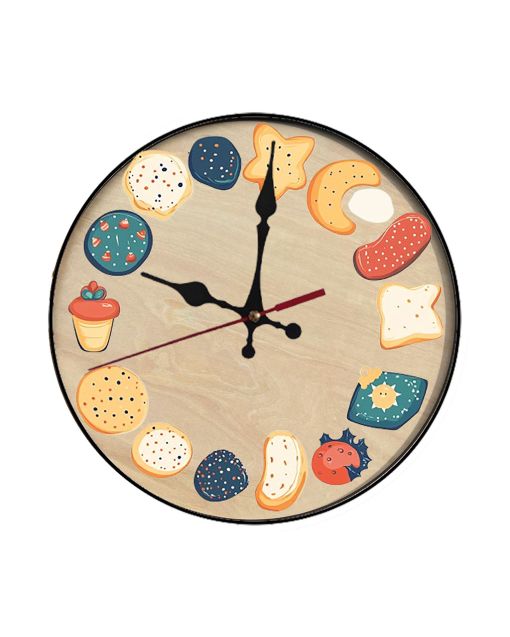 Custom Christmas cookies, Wooden Wall Clock for Home Decor in Living Room, Kitchen and Kid Decorations Gifts