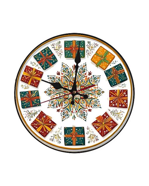 Custom Christmas present kaleidoscope, symmetrical gift, Wooden Wall Clock for Home Decor in Living Room, Kitchen and Kid Decorations Gifts