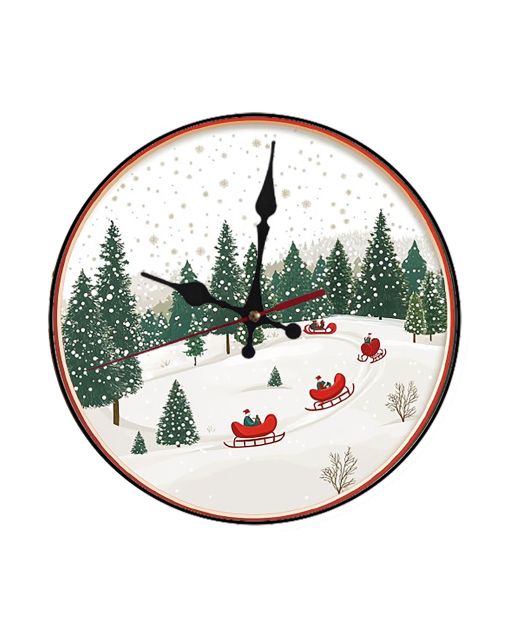 Custom Christmas tree farm, sleigh rides, Wooden Wall Clock for Home Decor in Living Room, Kitchen and Kid Decorations Gifts