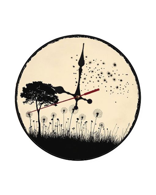 Custom Dandelion field, Wooden Wall Clock for Home Decor in Living Room, Kitchen and Kid Decorations Gifts