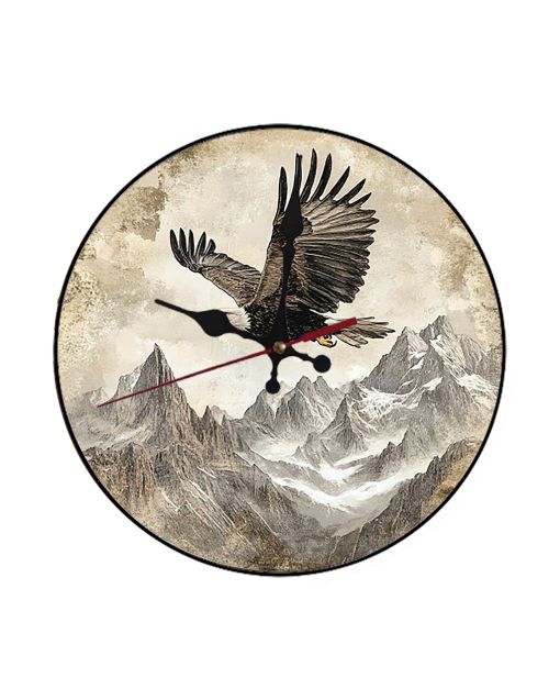 Custom Eagle flying high, Wooden Wall Clock for Home Decor in Living Room, Kitchen and Kid Decorations Gifts