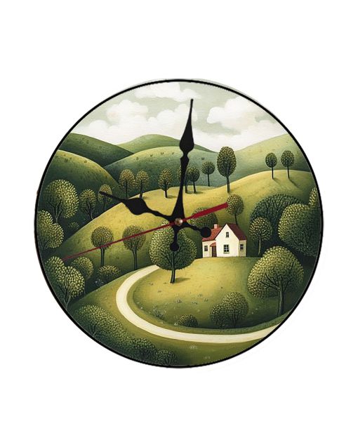 Custom Gently rolling hills, Wooden Wall Clock for Home Decor in Living Room, Kitchen and Kid Decorations Gifts