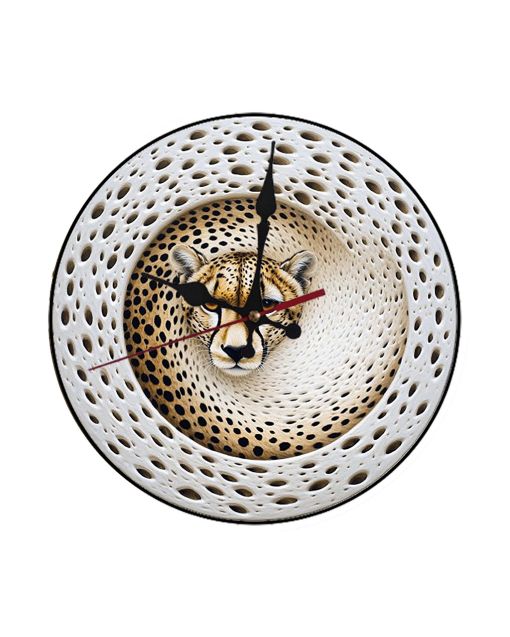 Custom Geometric cheetah spots, Wooden Wall Clock for Home Decor in Living Room, Kitchen and Kid Decorations Gifts