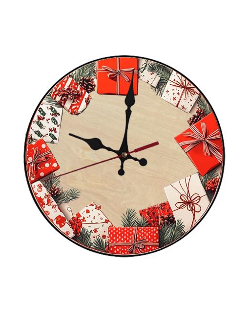 Custom Gift wrapping competition, speed contest, Wooden Wall Clock for Home Decor in Living Room, Kitchen and Kid Decorations Gifts