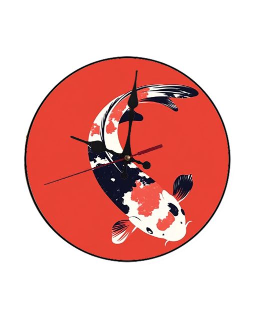 Custom Koi fish, Wooden Wall Clock for Home Decor in Living Room, Kitchen and Kid Decorations Gifts