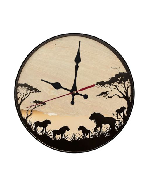 Custom Lion pride silhouettes, Wooden Wall Clock for Home Decor in Living Room, Kitchen and Kid Decorations Gifts