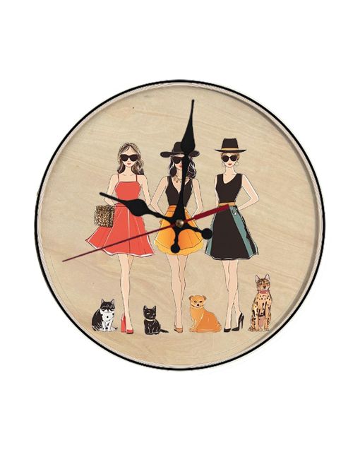 Custom Pet fashion show, runway models, Wooden Wall Clock for Home Decor in Living Room, Kitchen and Kid Decorations Gifts