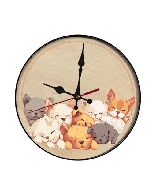 Custom Pet kindergarten scene, Wooden Wall Clock for Home Decor in Living Room, Kitchen and Kid Decorations Gifts