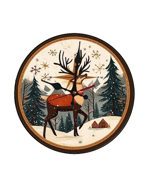 Custom Reindeer flight navigation school, Wooden Wall Clock for Home Decor in Living Room, Kitchen and Kid Decorations Gifts