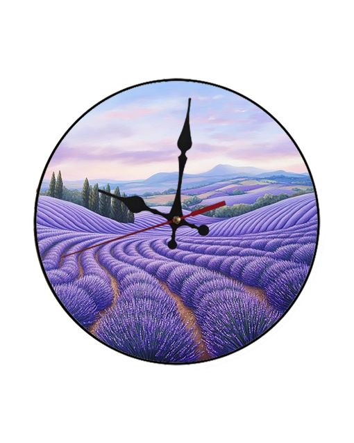 Custom Rolling lavender, Wooden Wall Clock for Home Decor in Living Room, Kitchen and Kid Decorations Gifts