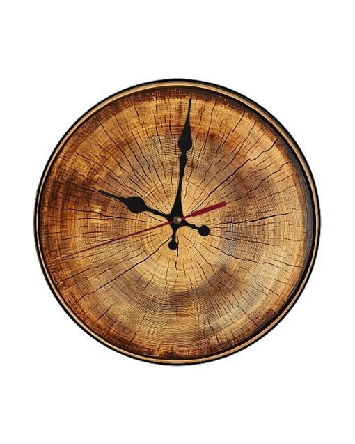 Custom Round tree rings cross-section, Wooden Wall Clock for Home Decor in Living Room, Kitchen and Kid Decorations Gifts