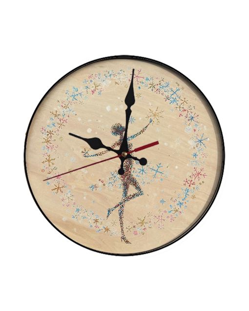 Custom Snowflake collection dance, Wooden Wall Clock for Home Decor in Living Room, Kitchen and Kid Decorations Gifts