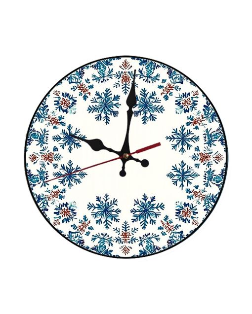 Custom Snowflake mandala, Wooden Wall Clock for Home Decor in Living Room, Kitchen and Kid Decorations Gifts