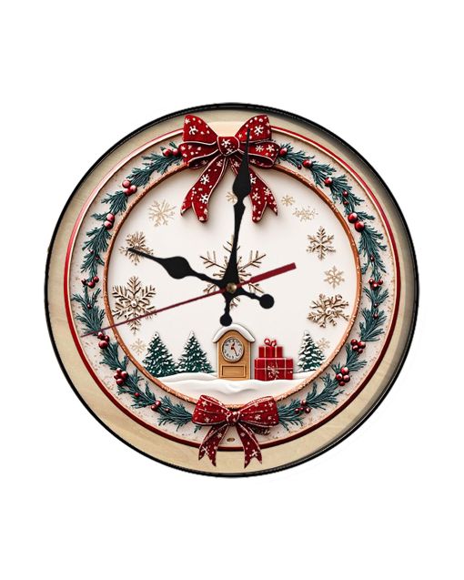 Custom Snowflake weather station, fireside gift wrapping, Wooden Wall Clock for Home Decor in Living Room, Kitchen and Kid Decorations Gifts