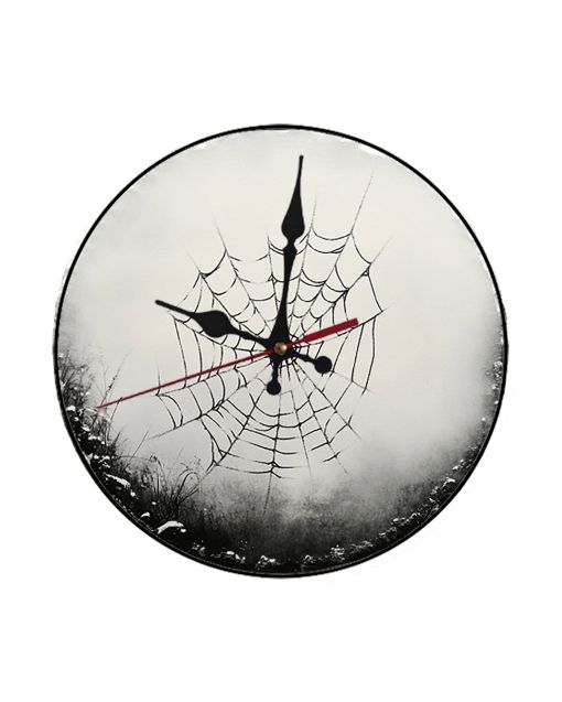 Custom Spider web, Wooden Wall Clock for Home Decor in Living Room, Kitchen and Kid Decorations Gifts